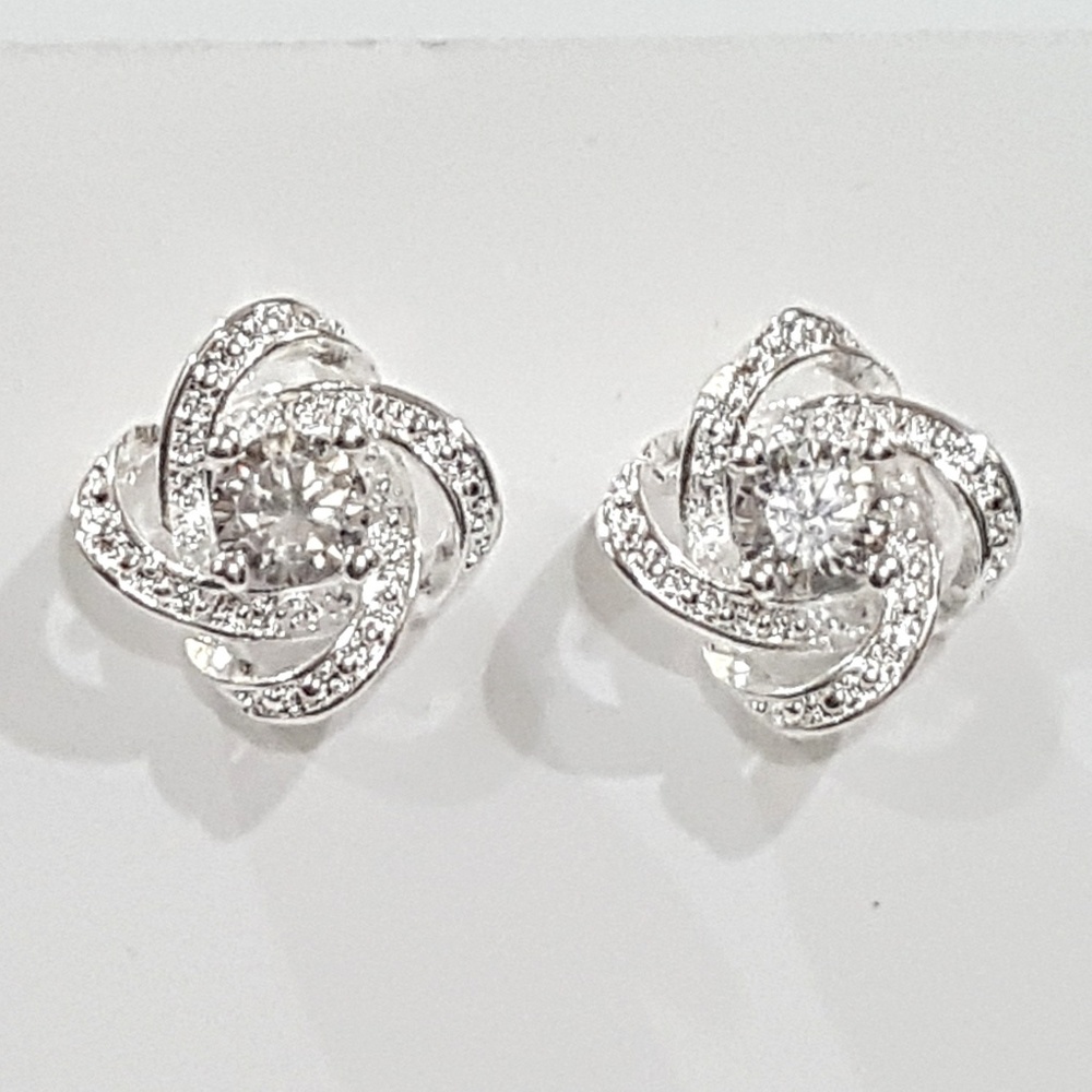Silver Cubic Zirconia Stud Earrings
